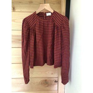 Aritzia Le Fou Wilfred Raphaelle Check Blouse